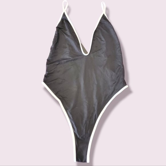 Icon Swim Black Thong One piece Swimsuit XL - Picture 4 of 5